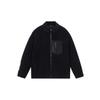 Li Ning Sports Fashion Collection Letter Print Fleece Lined Thermal Sherpa Jacket Unisex Black AFDSD89-2