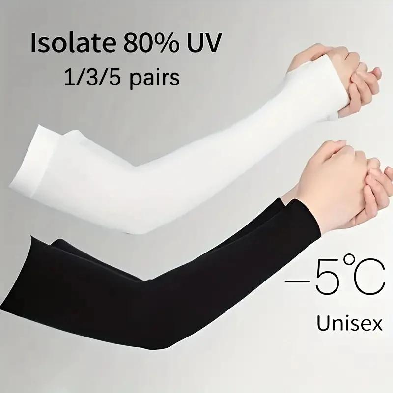 2-6 Pairs Arm Sleeves Summer Sun UV Protection Hand Cover support Running Fishing Cycling Ski Arm Cover Warmers For Men Women