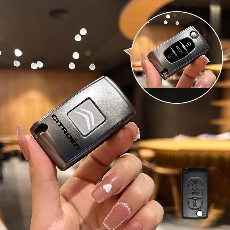 

Soft TPU Car Flip Remote Key Case Cover Keychain For Citroen C1 C2 C3 C4 C5 XSARA PICA Key Protector Shell Fob Auto Accessories