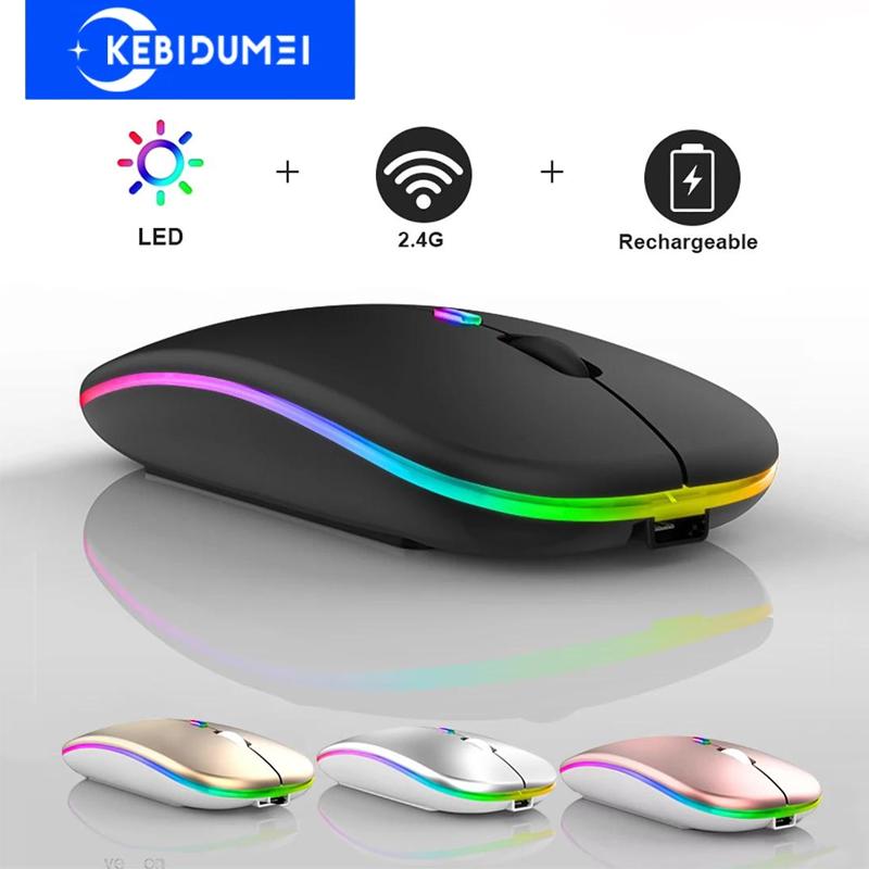 2,4GHz bezdrátová myš dobíjecí myš Bluetooth přenosná myš 1600DPI herní myš pro tabletový telefon PC laptop