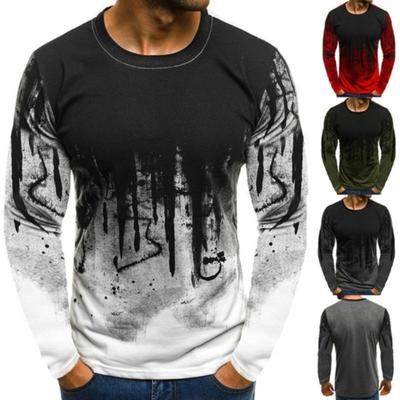 Printed Men's Pullover Long-sleeved Casual T-shirt Men