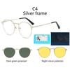 Myopia Anti Blue Light Blocking Lens 3 In 1 Oval Frame Custom Polarized Clips Optical Sunglasses Clip Metal Glare Magnetic