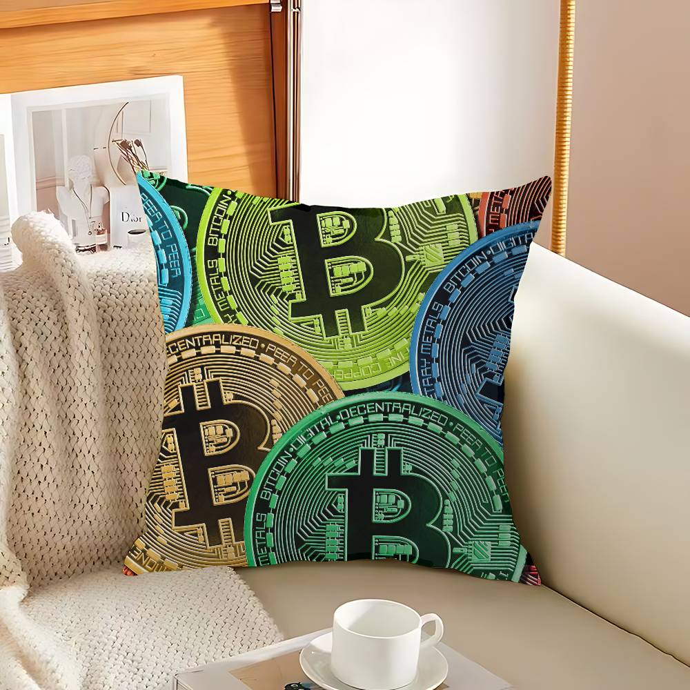 Popular Logo Bitcoin Pillow Anime Pillow Sofa Bed Head Pillow Cover Cushion Cover 45x45 cm Fashion