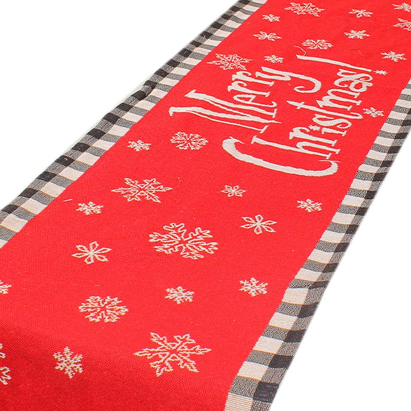 Christmas Table Runner Flag Printing Wear Dirt Resistant Xmas Christmas Table Flag for Christmas