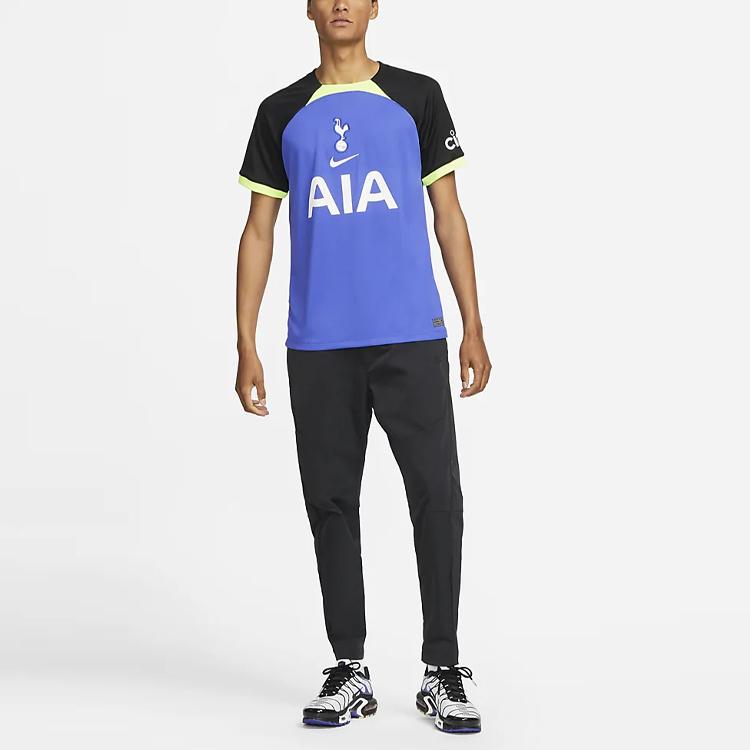 Nike Tottenham Hotspur Letter Logo Print Spliced Crew Neck Pullover Short Sleeve Football Shirt Men Tops Lapis-Blue DM1837-431