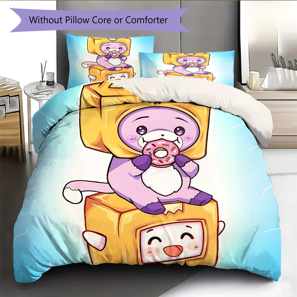 LankyBox  Pattern Bedding Quilt Set  Home Decoration  Gift (1 * duvet cover + 2 * pillowcase  without core)