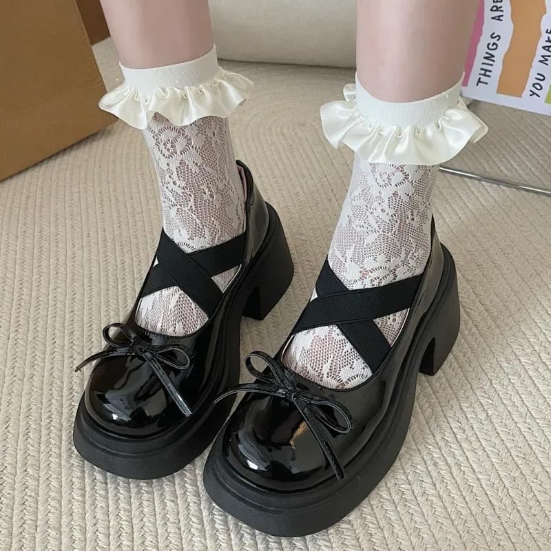 2024 Women Bow Sandals 2024 Summer High Heels Mary Jane Shoes New 2024 Slingbacks Platform Sexy Dress Pumps Party Mujer Zapatillas