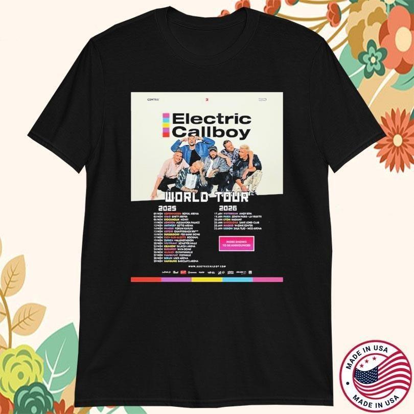 NEW Electric Callboy World Tour Cotton Black Full Size T Shirt UR741 Unisex T-Shirt