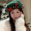 Sweet Christmas Beret Cap New Year Xmas Painter Hat Winter Christmas Beret Hat  Girls
