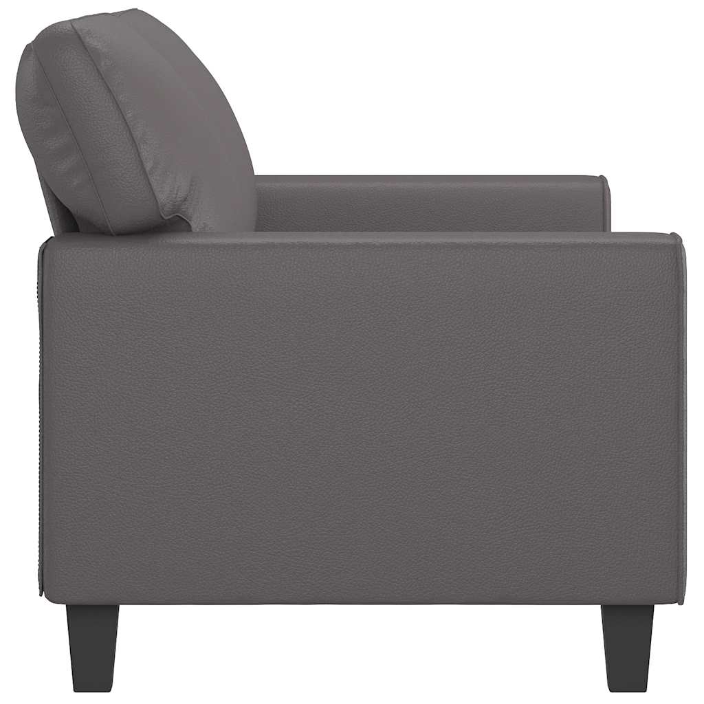 Vidaxl 2-Seater Sofa, Grey, 140 Cm, Faux Leather