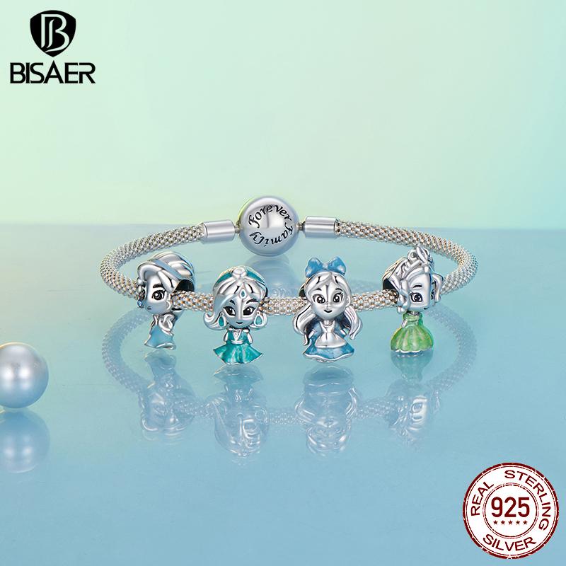 BISAER 925 Silver Dreamlike Fairytale Princess Charm Pumpkin Carriage Bead Fit Women Girl DIY Bracelet Fine Jewelry