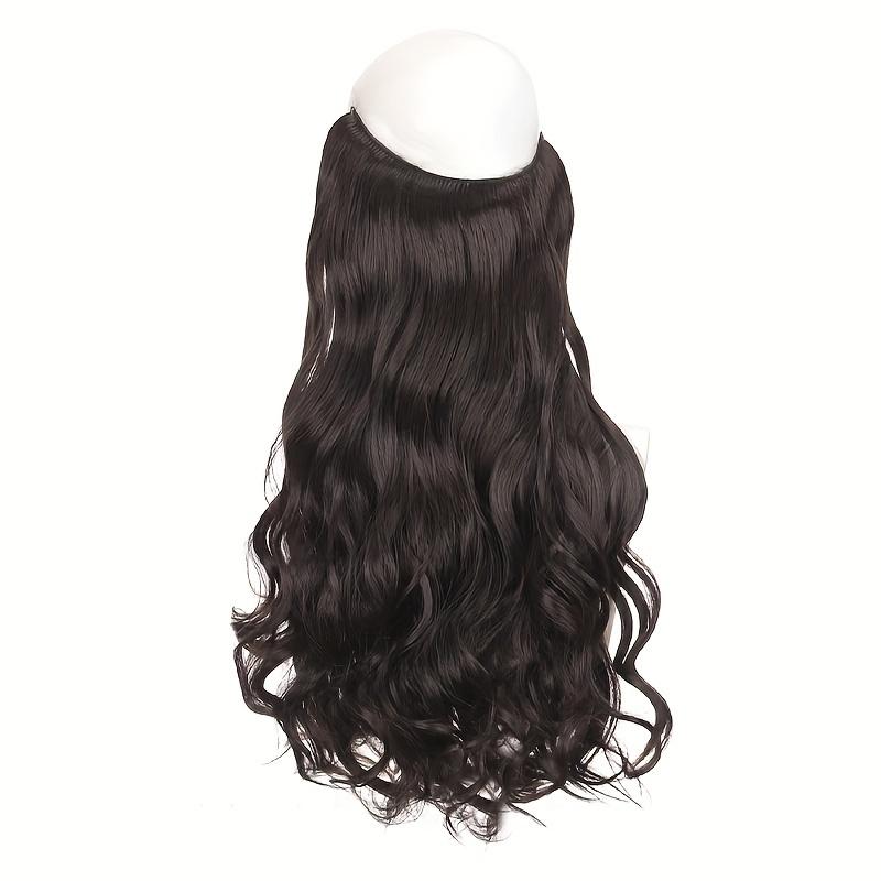 Long Curly Synthetic Hair Extensions With Invisible Wire Fishing Line Hair Extensions Hairpieces Fake Hair For Women