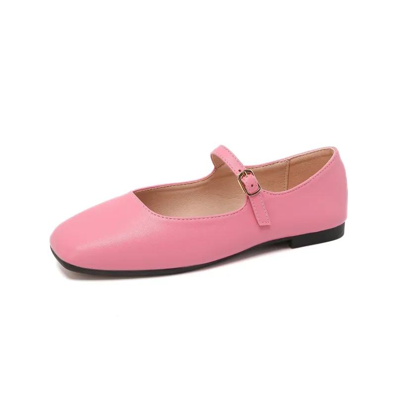 Fashion 2025 Elegant Woman Square Toe Lolita Lady Barefoot Boat Gold Flats Elegant Soft Sole Ballerina Party Mary Jane Shoes