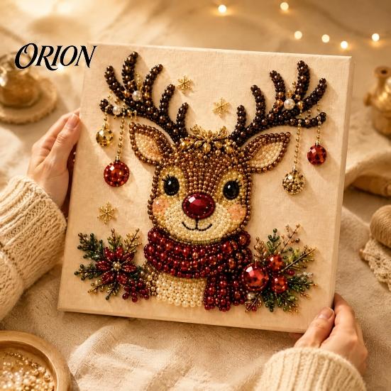 Kit di Artigianato per il Relax Fai da Te Pittura con Diamanti di Natale Kit Artistico con Cornice in Legno, Artigianato Decorativo, Ghirlanda/Babbo Natale Diamante Adulti Claus/Albero di Natale