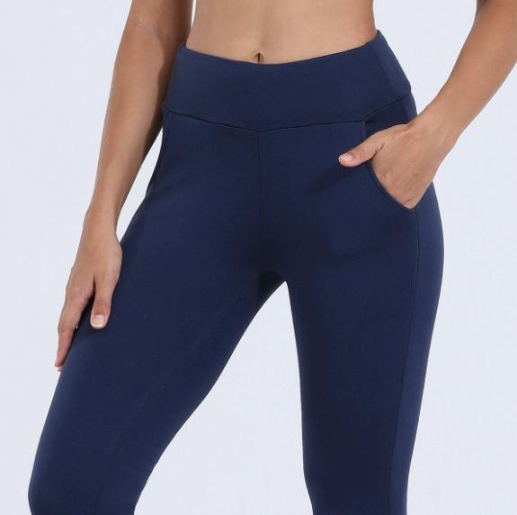 

Women s High-Elastic Fleece Yoga Leggings with Pockets - Warm Sportswear XL