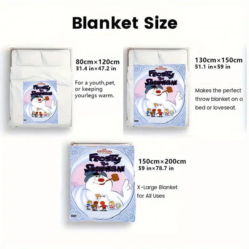 Frosty the Snowman 2D Flat Pattern Flannel Blanket High quality All Seasons Warmth and Comfort Perfect for Christmas Gifts.PMT0914013