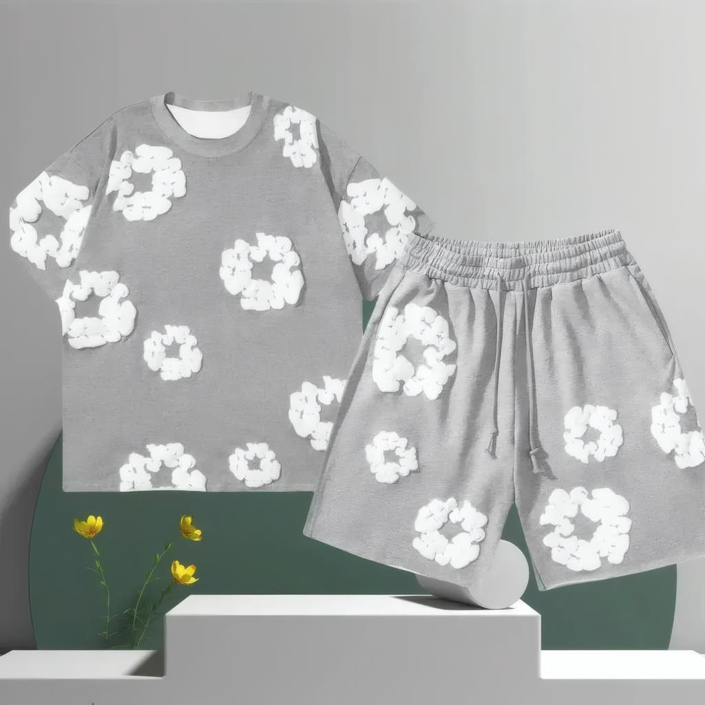 Hit Casual and Fashionable Men's Set Daily Floral Printed Pattern Polyester Men's Wear