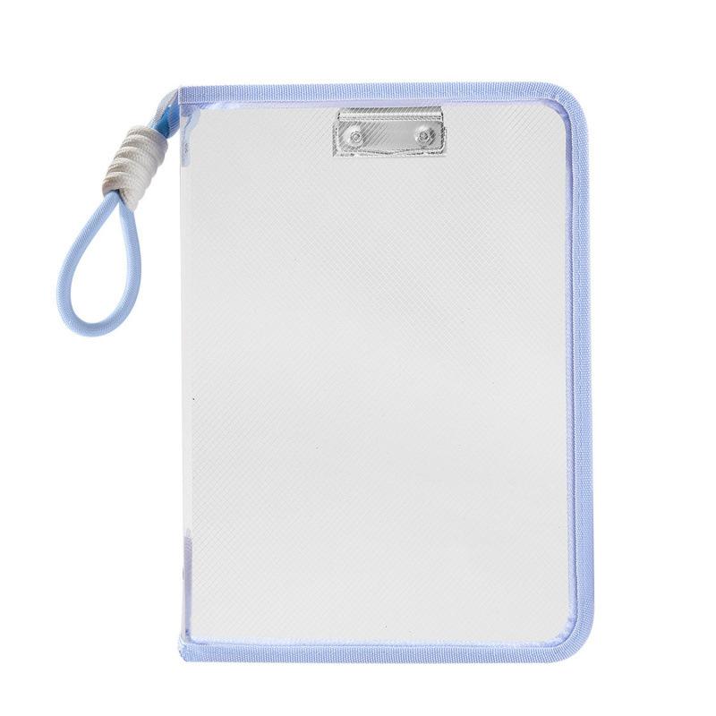 

Transparent A4 File Bag Large-Capacity Textbook Storage Zipper Student Hand-Held Thickened Waterproof Storage Bag синий