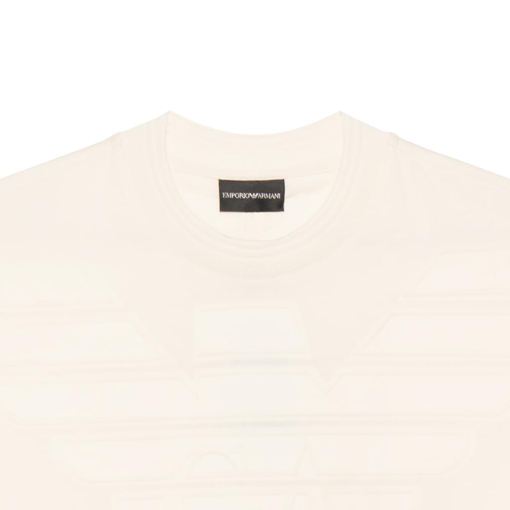 Emporio Armani Ss24 Solid Logo Jacquard Crew Neck Short Sleeve T-Shirt Men Tops White 3D1T94-1JWZZ-0154