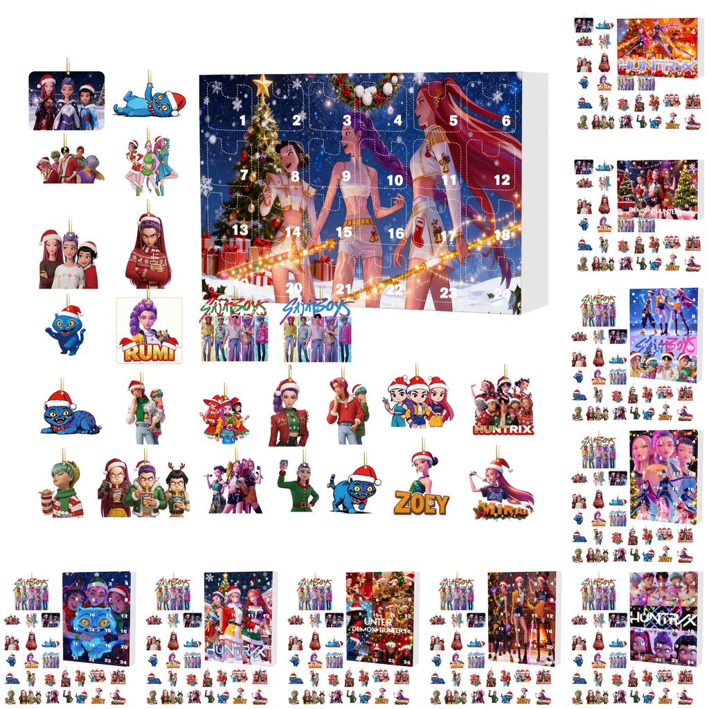 Kpop Demon Hunters Christmas Countdown Calendar Acrylic Wall Hanging Gift For Teens
