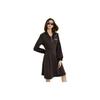 ELLE French Style High Waist Long A-Line Dress With Long Sleeves Women Dresses Dark-Gray EL23763