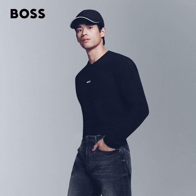 BOSS Мужская хлопковая футболка с цветными блоками и логотипом. L