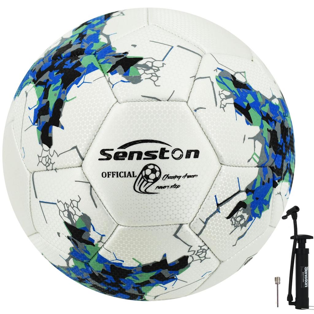 Senston Size 5 PU Soccer Ball Training and Match Soccer for Adults and Youth Includes Pump - -