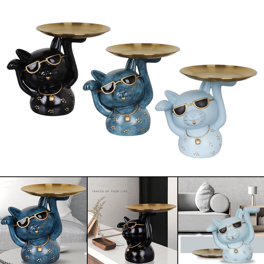 Statue Storage Tray Standing Resin Animal Sculpture Crafts Tabletop Countertop Shelf