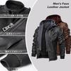 Leather PU Leather Large Windproof Leather Jacket [Kayiyasu] Men's Jacket, Jacket, Hooded, Loose, Size, S-4L, Autumn, Winter, Spring, Riders, Stylish,
