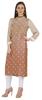 Bimba Printed  Designer  Kurta  For Womens Straight Kurti V-Neck Ethnic  Traditional  Wear - Cotton
