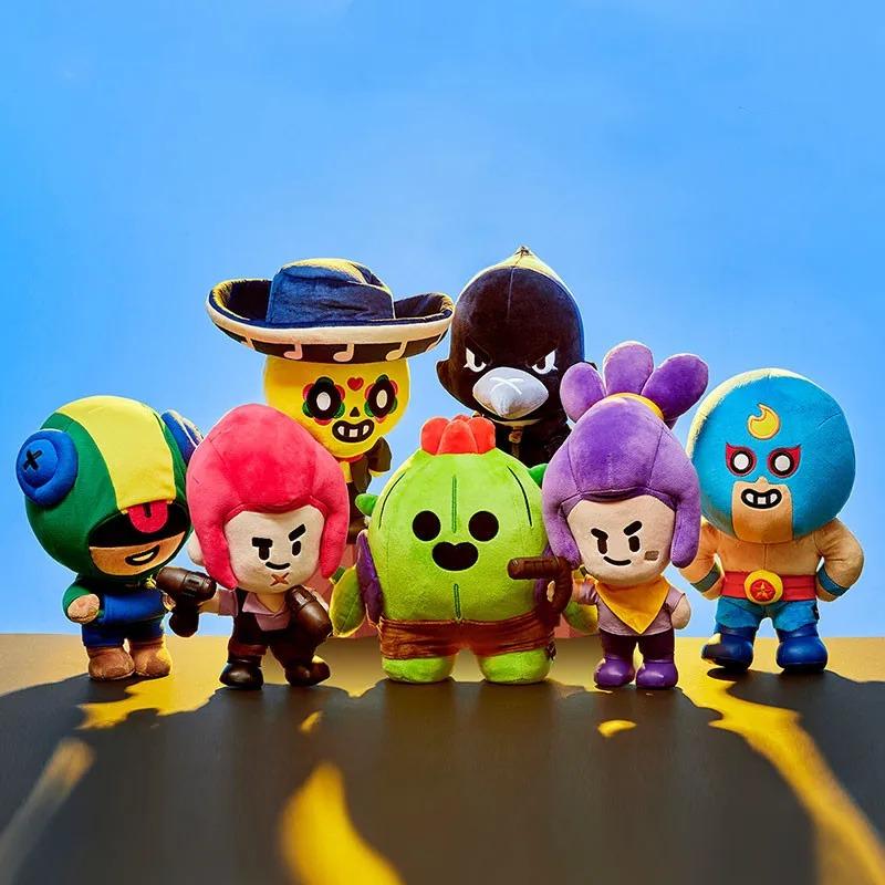 Brawl Stars Poco Spike E Primo Clot Short Plush Stuffed Doll Game Action Figure Collectible Model Ornament Garage Kit Toys Gift