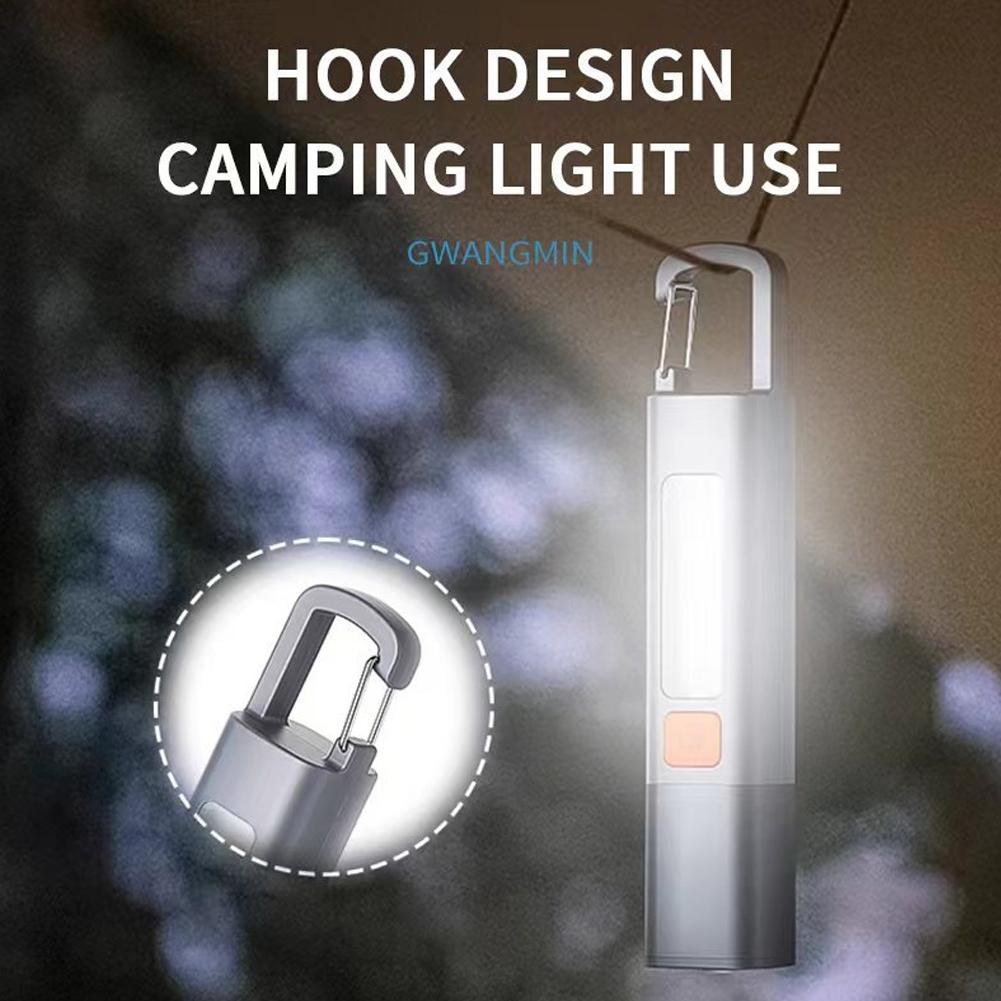 Portable Super Bright LED Flashlight XPE Torch Light Rechargeable With Hook Flashlight Camping Zoomable Light USB Waterproo A4Z4