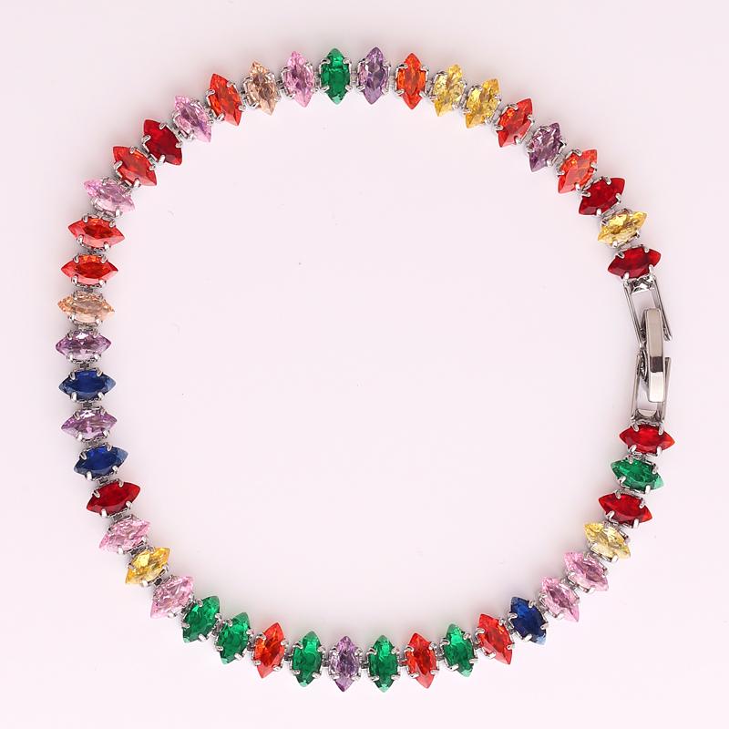 Iced Out Zircon Tennis Bracelet For Women Luxury Shiny Crystal Bracelets Hand Chain Hippie Trendy Accessories Jewelry Gifts