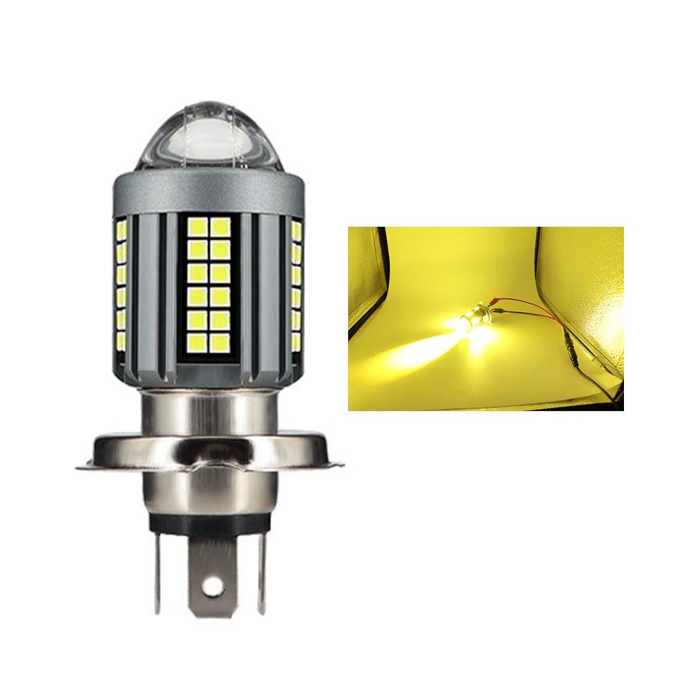 

Светодиодная фара для мотоцикла H4 BA20D, линза проектора для фар, лампа накаливания для мотоцикла, белая, желтая, фара для головы H4-Yellow