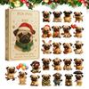 2025 24 Days Pug Christmas Advent 2D Acrylic Pet Seasonal Decor Pug Tree Ornament Countdown Calendar For Home Kids Adults Gifts