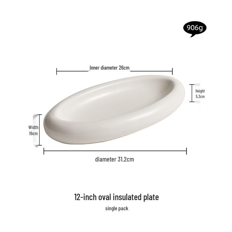 Artistic Double-Layer Insulated Ceramic Display Plate for High-End Tableware and Hotel Use.