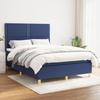 Box Spring Bed with Mattress Blue 140 x 190 cm Fabric