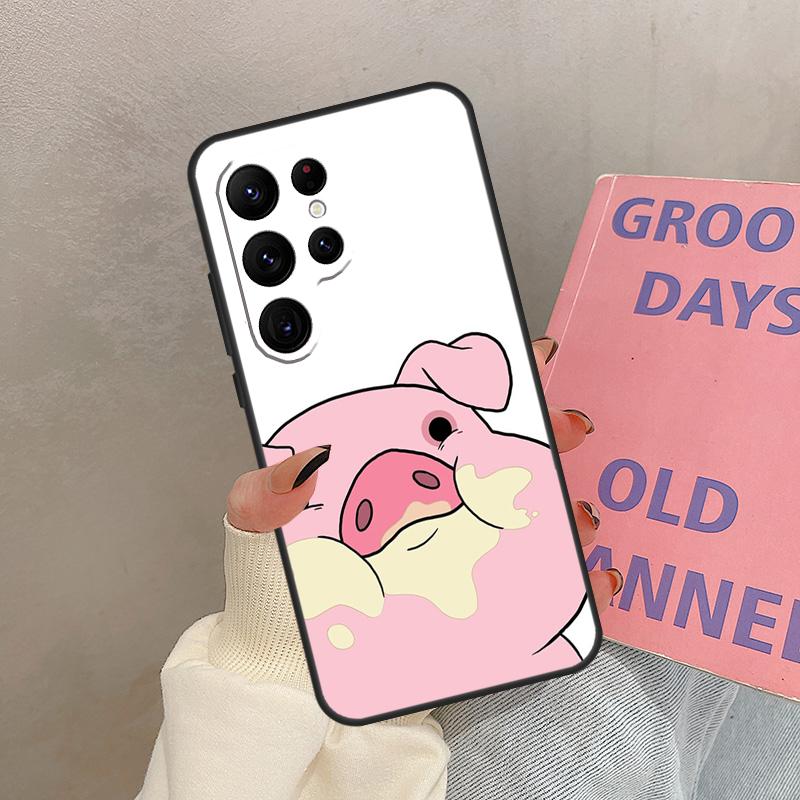 Cute PINK Kawai Pig Case For Samsung Galaxy S24 FE S21 FE S20 S22 S23 S25 Ultra S9 S10 Plus S25 FE Cover Coque