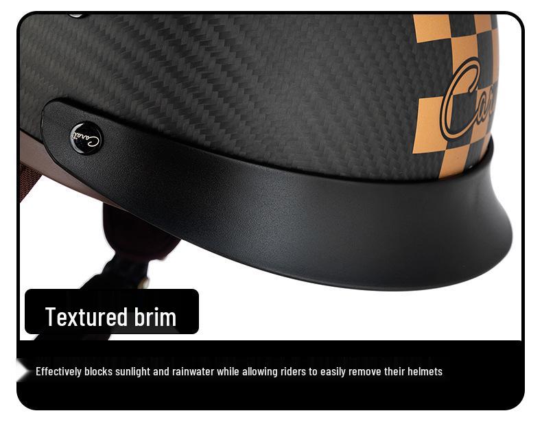 Carbon Fiber Retro Half Helmet for Men – American Prince Motorcycle Style