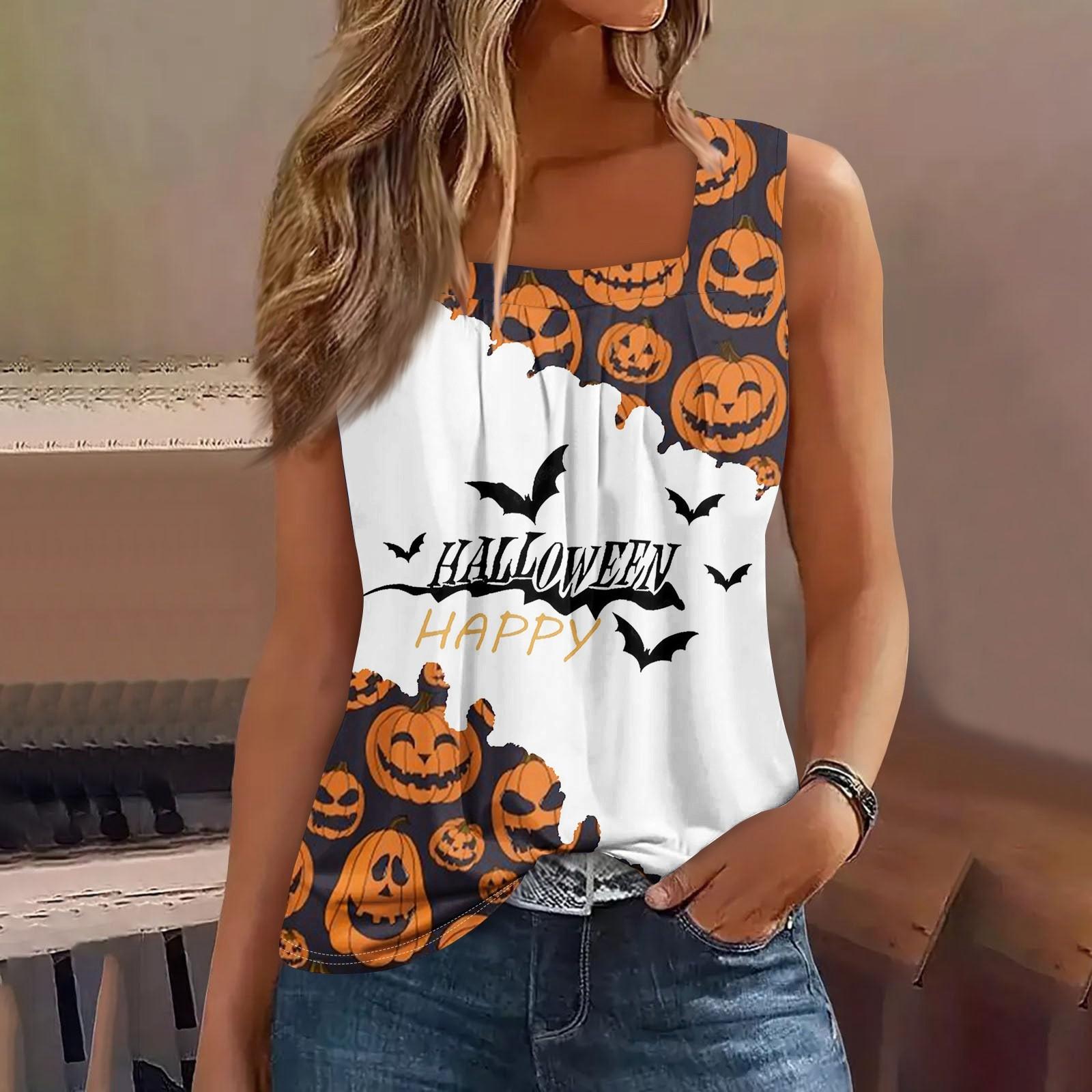 

Женская плиссированная футболка без рукавов с квадратным воротником и принтом XXL бронзовый