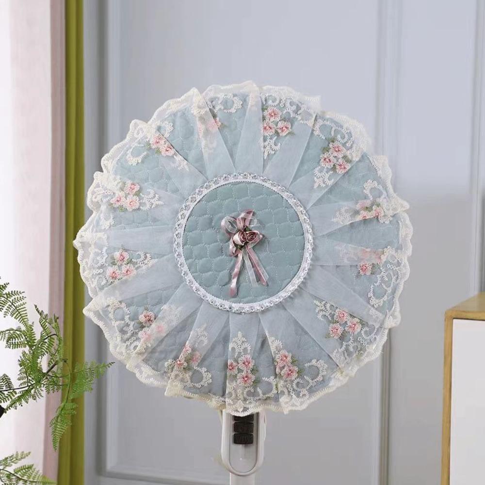 Floral Standing Fan Covers Round Protective Case Fan Sleeve Fan Dust Cover  Floor-Standing Fan зелёный
