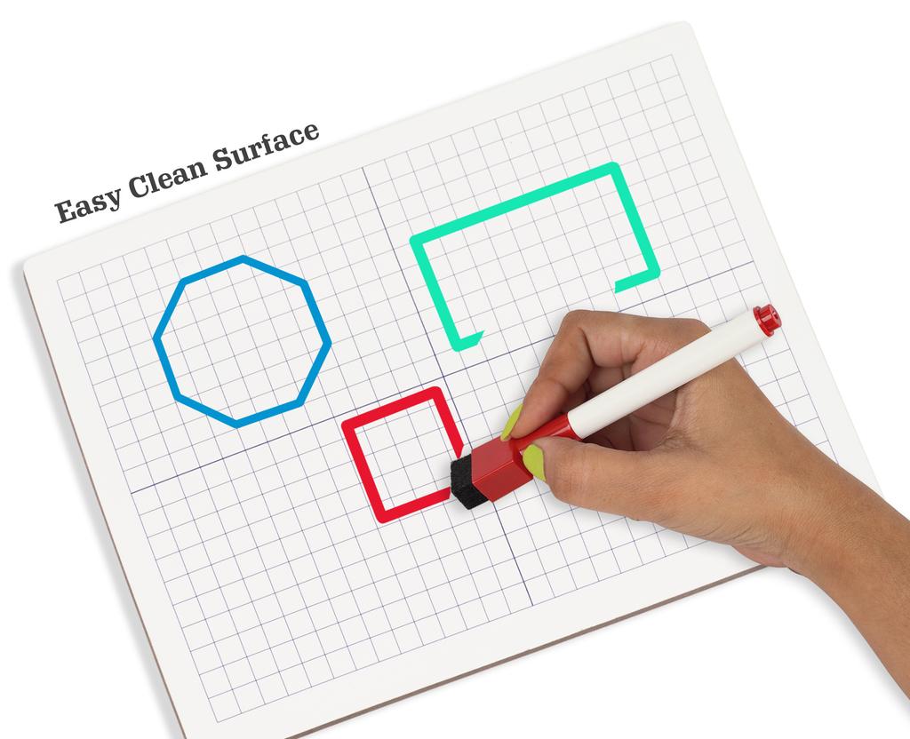 Inkdotpot Trocken abwischbare Tafel für Kinder, Schüler, Diagramm und leeres Lapboard, doppelseitige Schreibtafel mit 4 Markern für die Heimschule (1 Stück