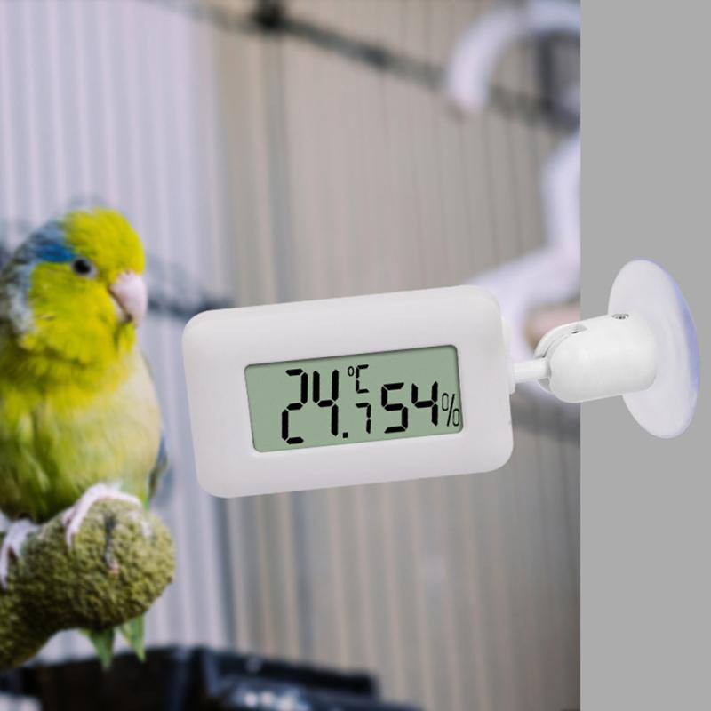 New! Mini Digital Reptile Thermometer 360 Degree Rotating Luminous Suction Cup Hygrometer For Lizards