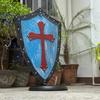 Templar Crusader Cross Shield Handcrafted Medieval Knight Shield for LARP, Cosplay, Reenactment Wall Display Armor Prop