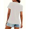 European Size 1pc Women'S Casual Crew Neck T-Shirt, 100th Day of School Celebration, Alphabet Pattern, Knit Polyester Fabric