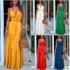 2026 Summer New European and American Women's Clothing Personalized Button V-neck Splicing Suspender Dress
