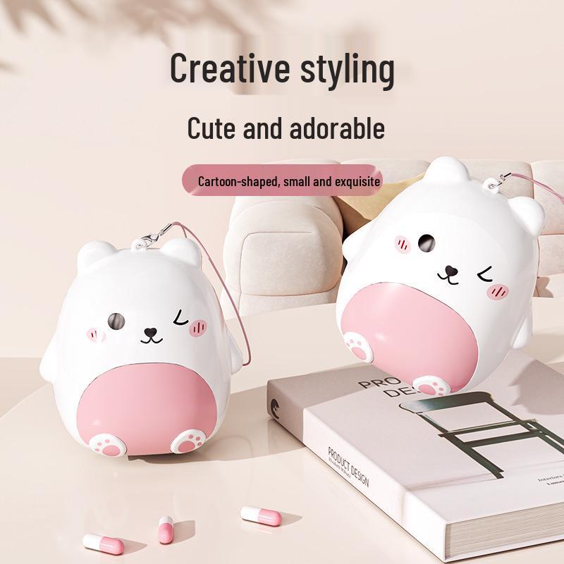 Cute Bear Portable Pill Box - Large Capacity, Sealed Medicine Dispenser & Household Storage