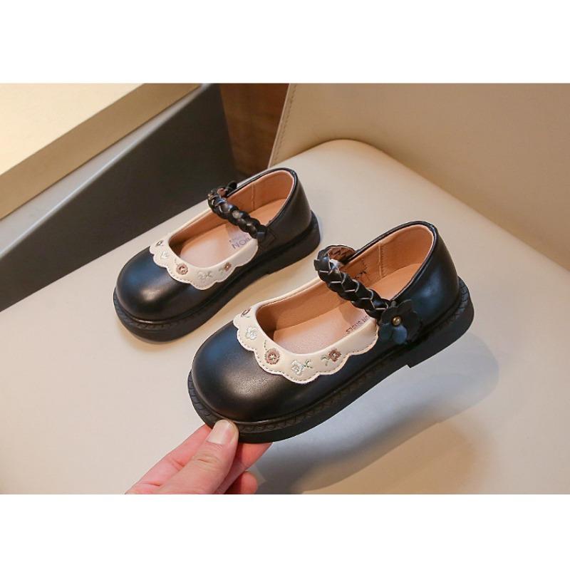 Princess Style Kids Girls Casual Leather Single Shoes For Spring Autumn