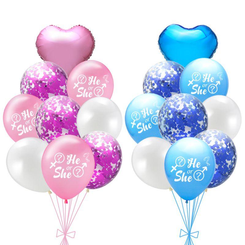 Charming Baby Gender Reveal Party Decoration Latex Sequin Balloons Set For Memorable Celebrations