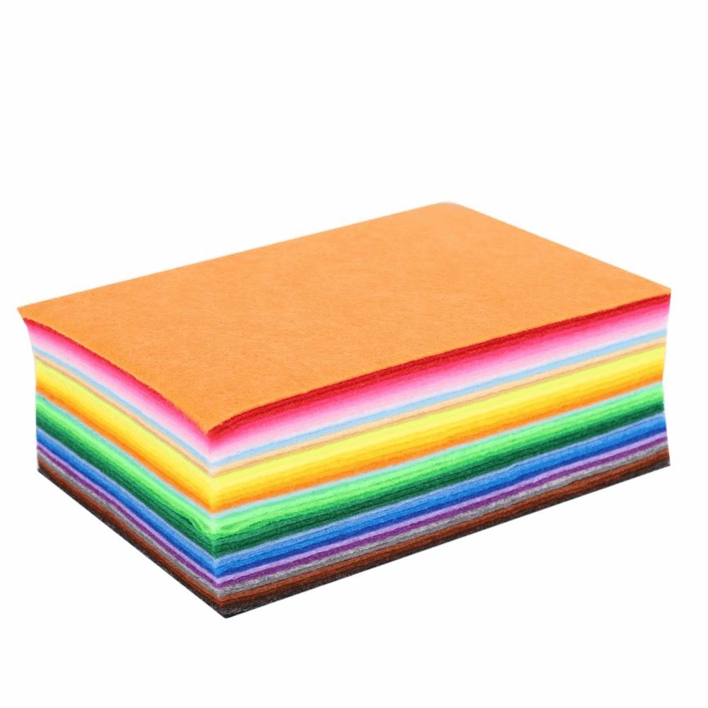 80pcs Assorted Colors DIY Craft Material Square Shape Felt Sheets Nonwoven Felt Fabric  Home Sewing